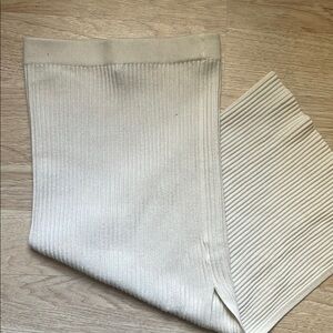 Princess Polly Cream Ribbed Knit Skirt